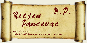Miljen Pančevac vizit kartica
